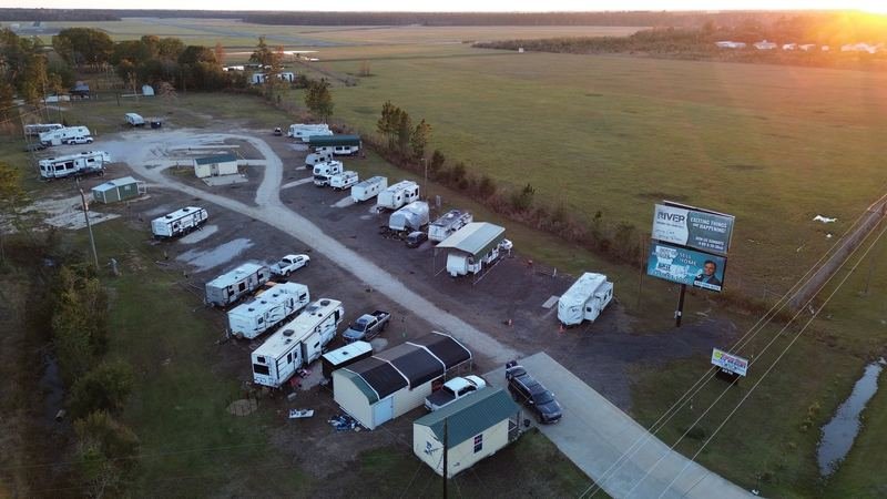 Aerial view over Happy Days RV Park